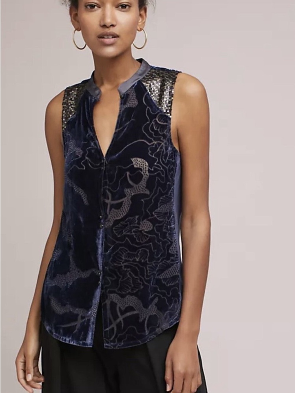 Anthropologie "Tiny" Velvet Ileana Tank XS